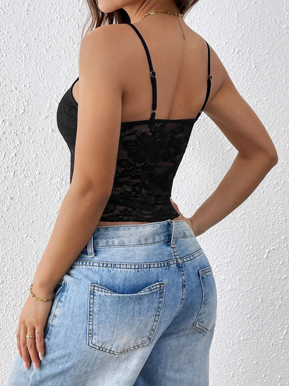 Lace Scoop Neck Cami Top