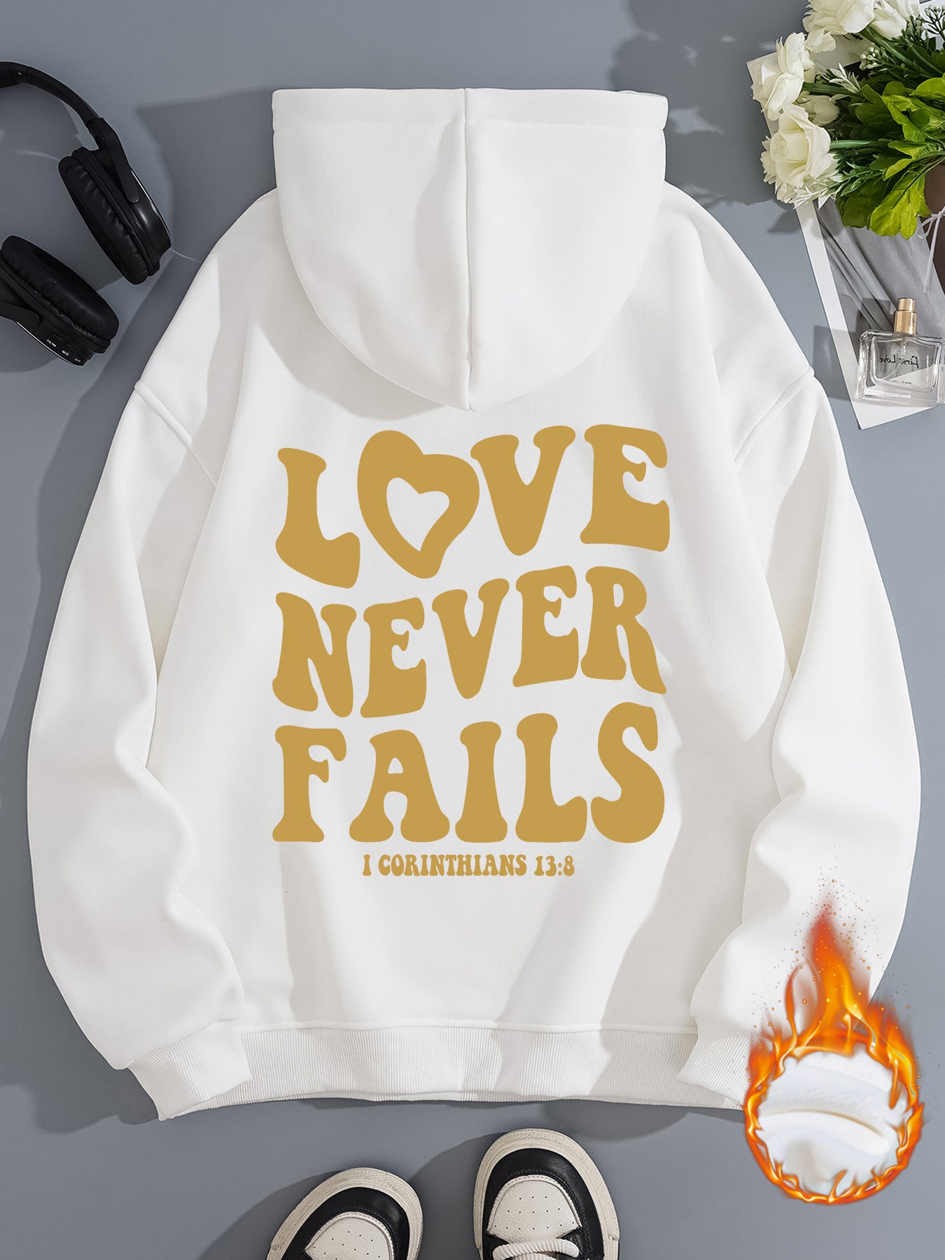 Hooded Long Sleeve Fleece Hoodie with Kangaroo Pocket