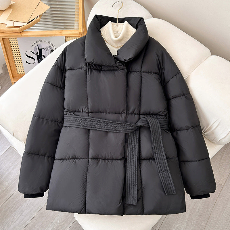 Harajuku Style Winter Thick Stand Collar Parka for Women
