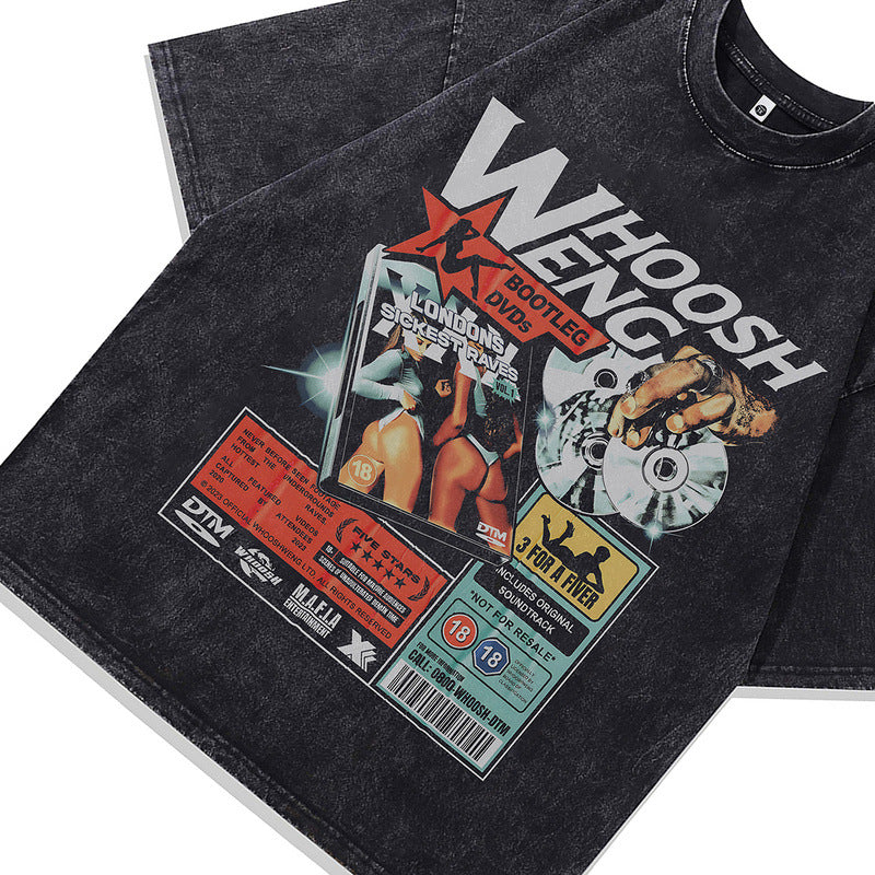 Men's Playful Cartoon Cotton T-Shirt - Harajuku Style