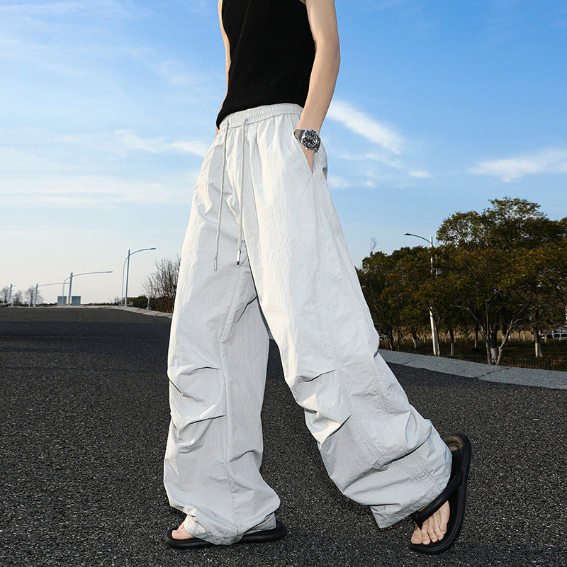 Ice Silk Assault Pants - Wide Leg Casual Style