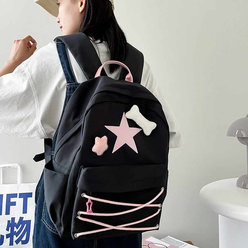 Harajuku Cute Five-Pointed Star Backpack for Girls