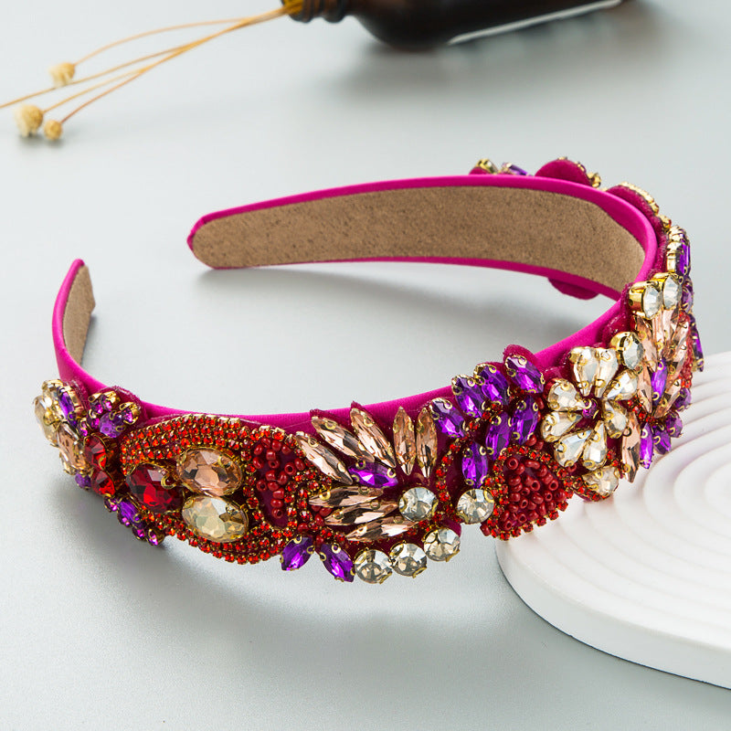 Baroque Retro Stained Glass Flower Headband