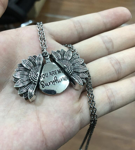 Custom You Are My Sunshine Sunflower Necklace