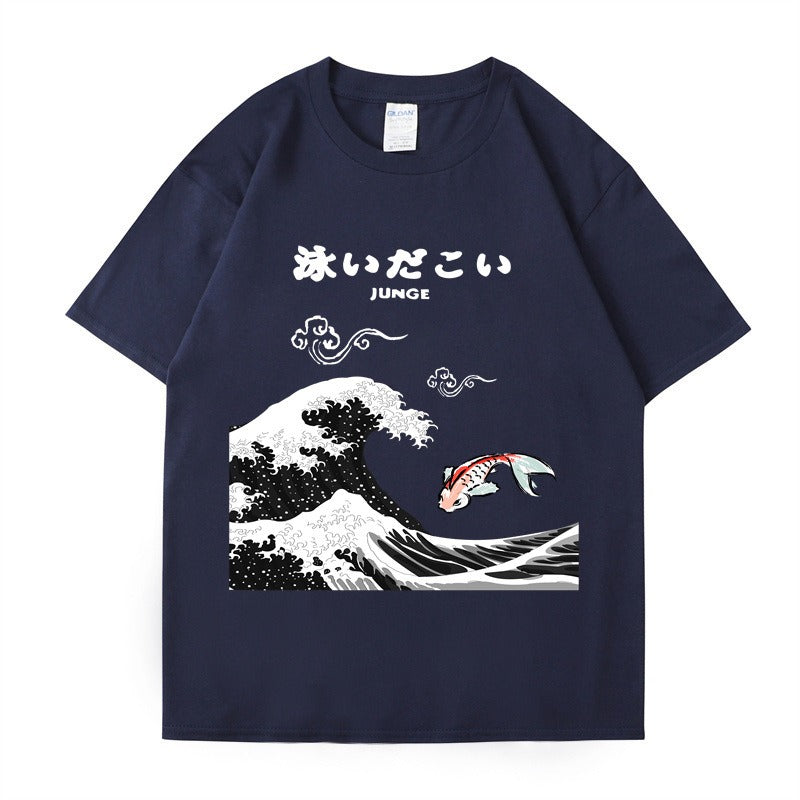 Printed Men's Loose Short Sleeved T-Shirt - Fashionable Trendy Top for Men