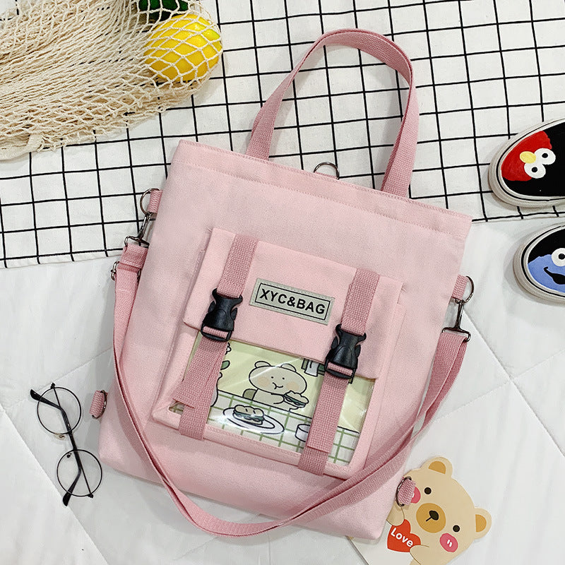 Harajuku Style Transparent Canvas Messenger Bag