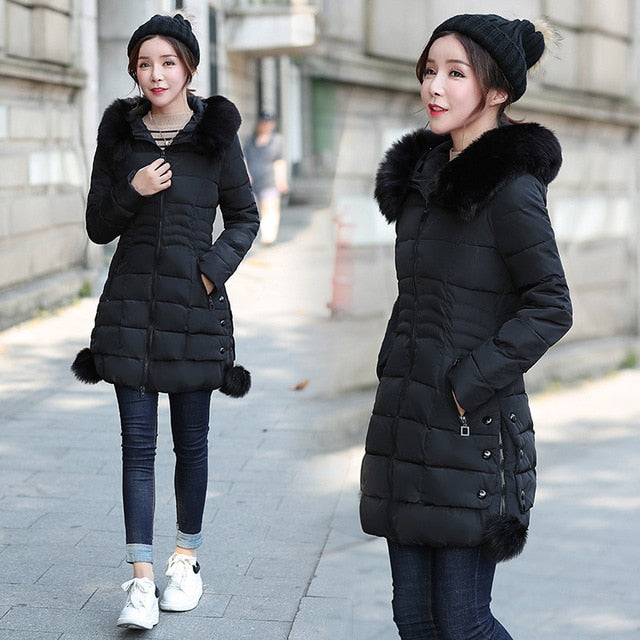 Harajuku Style Faux Fur Parka for Women