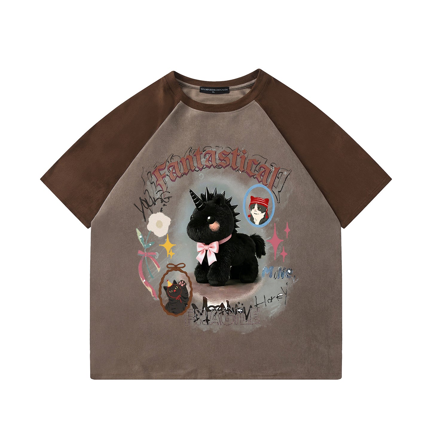 Unicorn Printed Short Sleeved Shirt — Harajuku Style Loose Cotton Blend Tee
