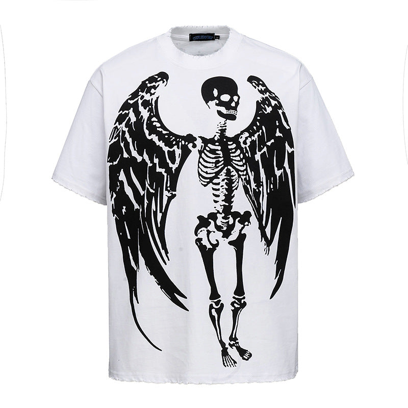 Harajuku Style Cartoon Skull Demon Cotton Tee