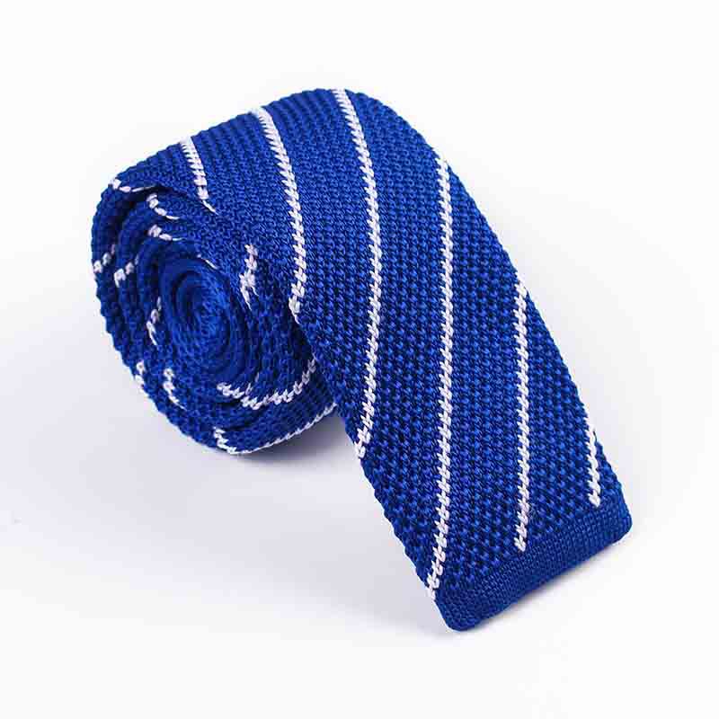 Twill Knitted Tie - Men's Stripe Contrast Tie