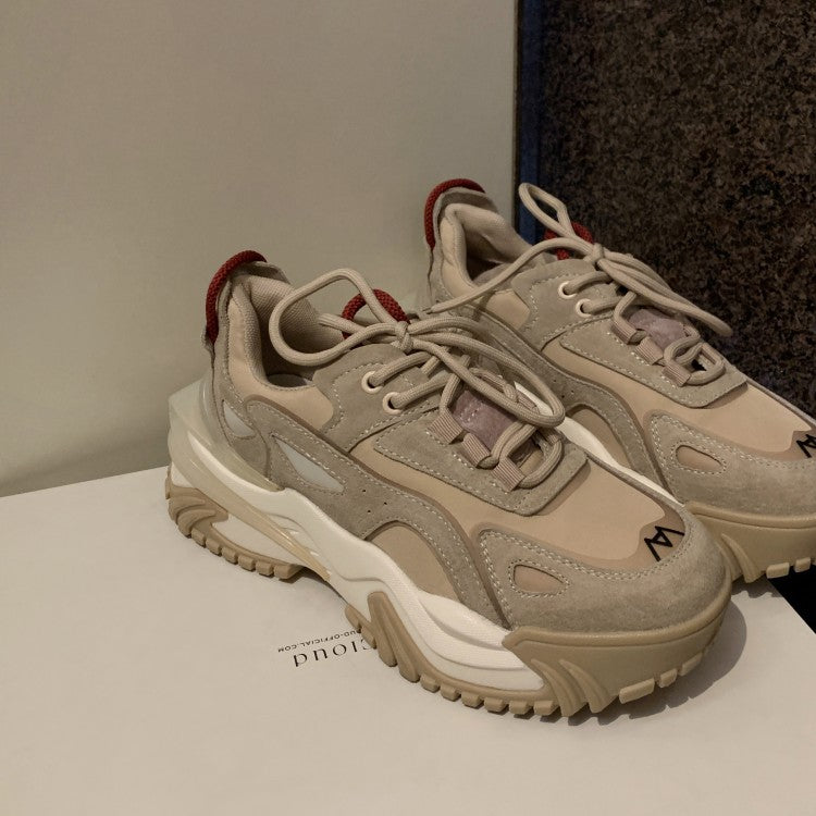 Playful Thick-Soled Cow Leather Spring Shoes