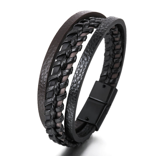 Harajuku Style Magnetic Leather Rope Bracelet
