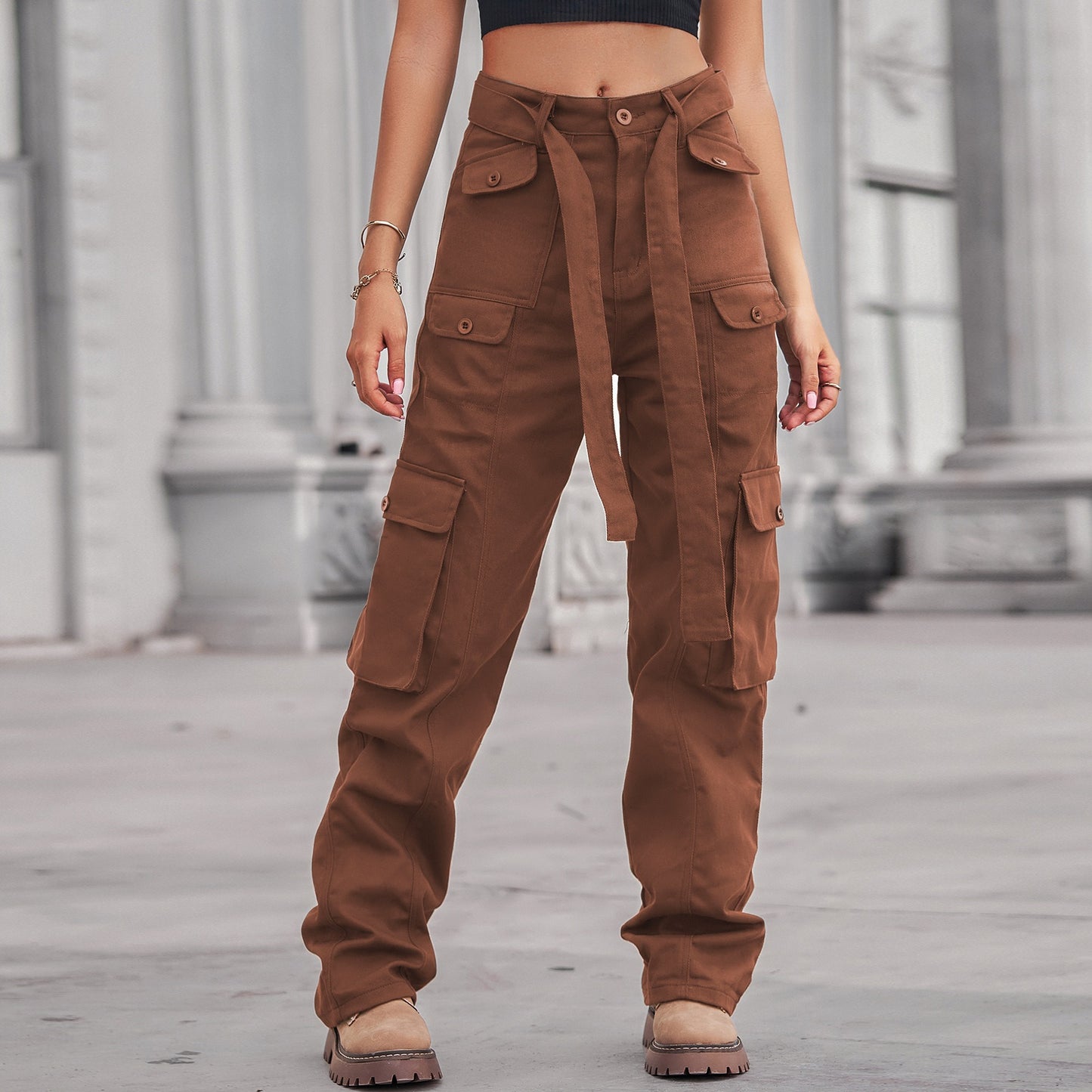 New Washed Denim Multi Pocket Heavy Casual Overalls