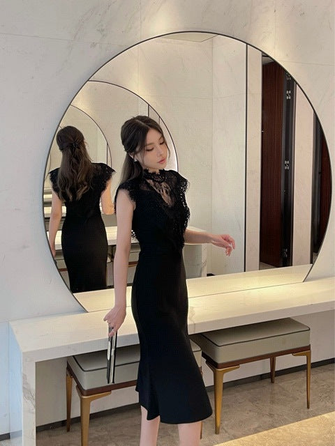 Lace Patchwork Slim Feminine Dress