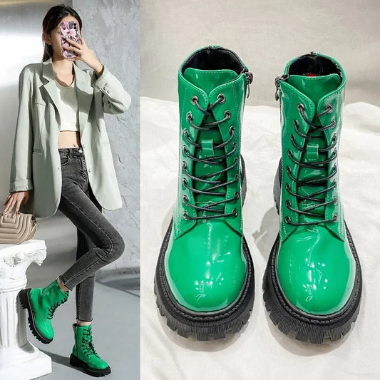 Harajuku Style Colorful Ankle Boots - Gothic Platform Punk
