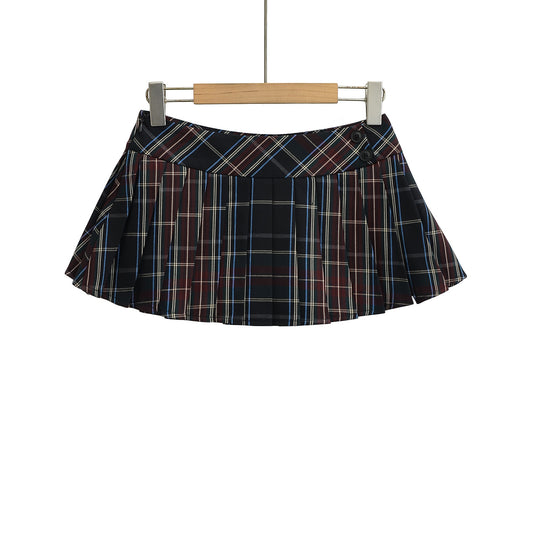 Split Pleated Skirt Half Skirt