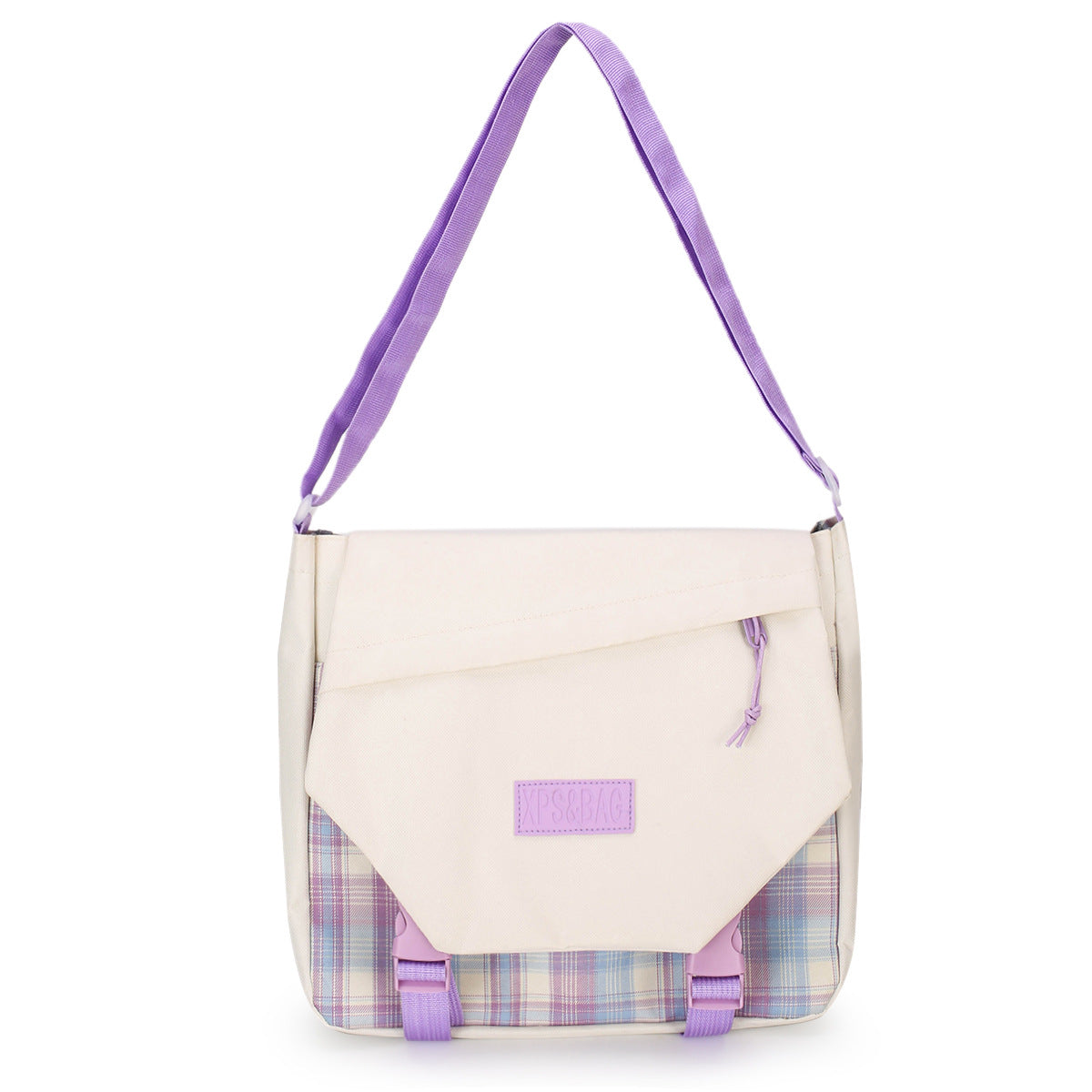 Harajuku Style Canvas Bag - Large Capacity Plaid Cloth Bag
