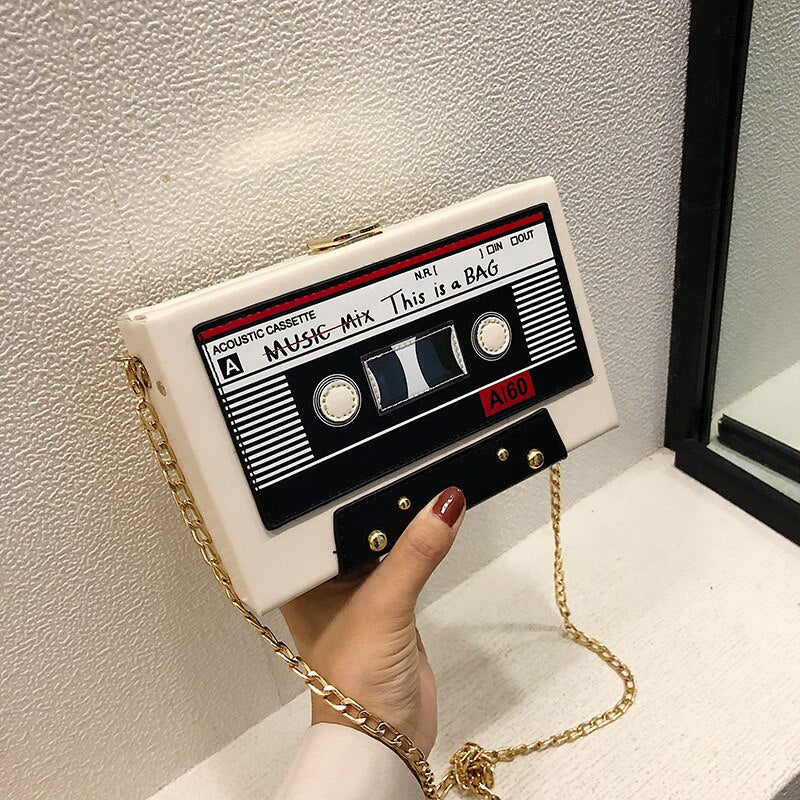 Cute Cassette Tape Shoulder Bag - Harajuku Style