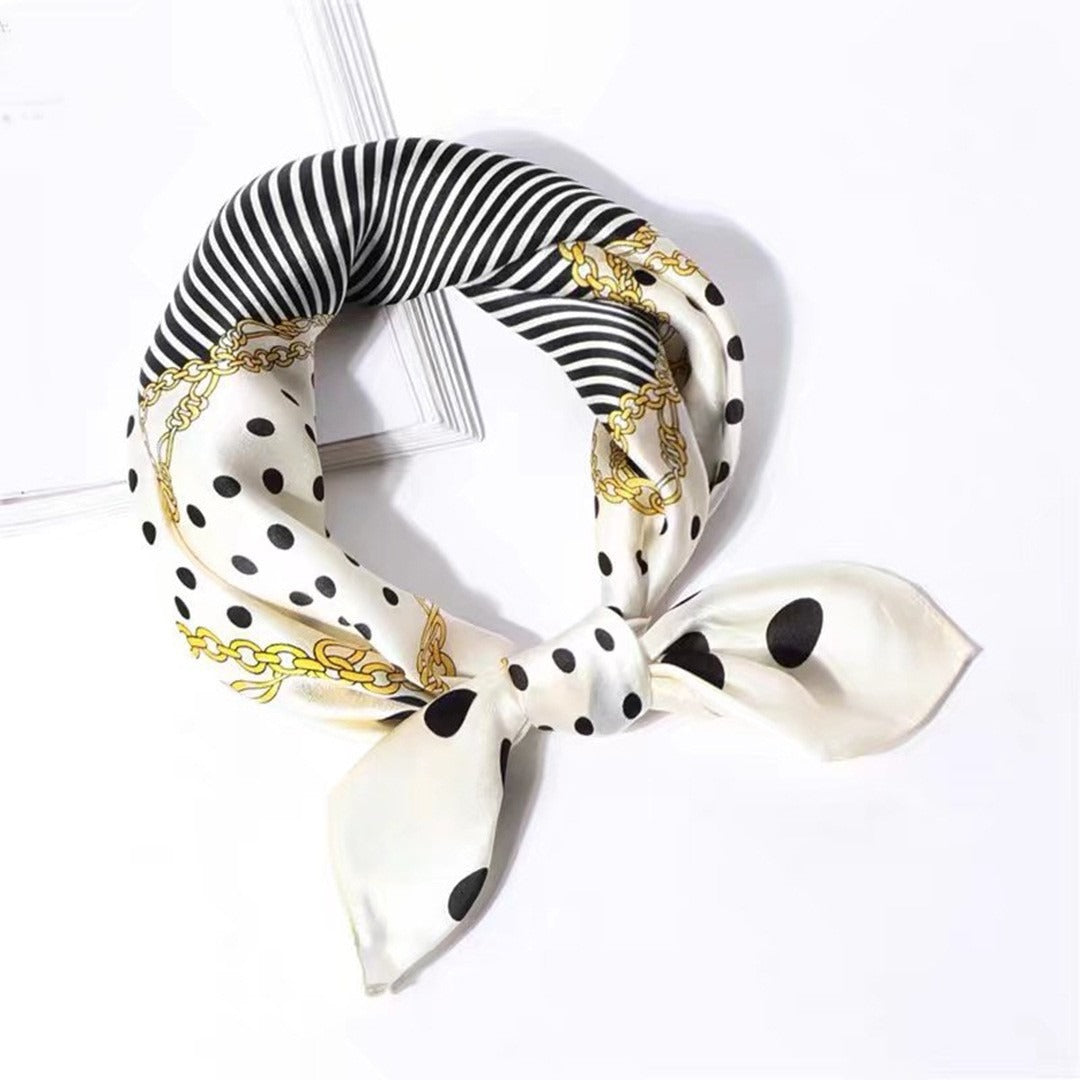 Harajuku Style Silk Scarf - Versatile Autumn Neckband & Headband