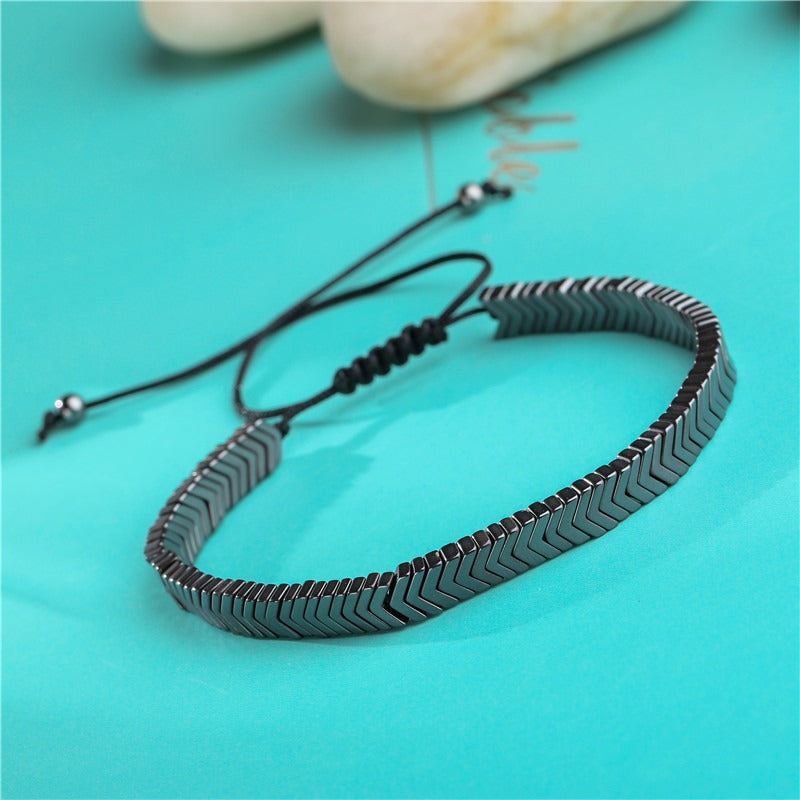 Harajuku Style Black Skull Beaded Bracelet