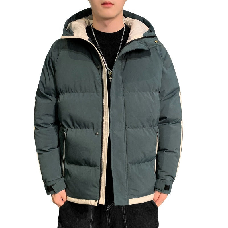 Men's Harajuku-Style Hooded Cotton Jacket - Casual Warm Coat