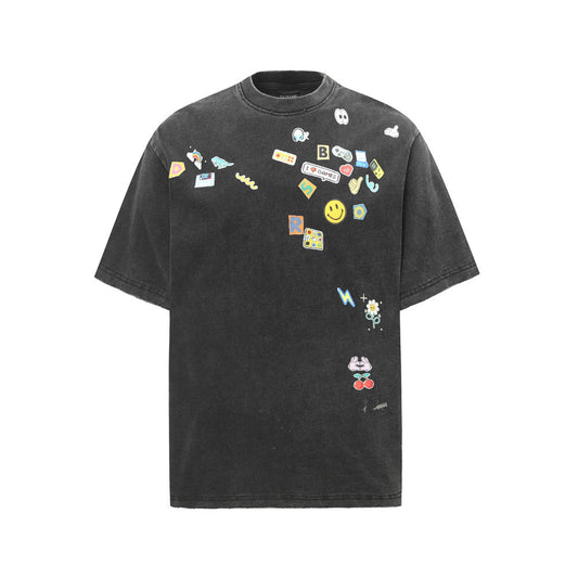 Harajuku Smiley Tie-Dye Short Sleeve T-Shirt for Men