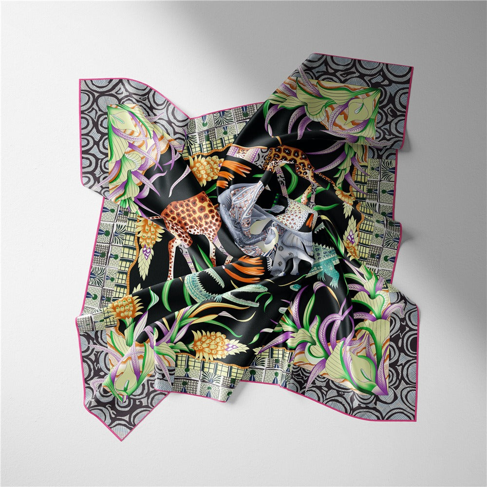 Animal Kingdom Elephant Giraffe Women's Scarf
