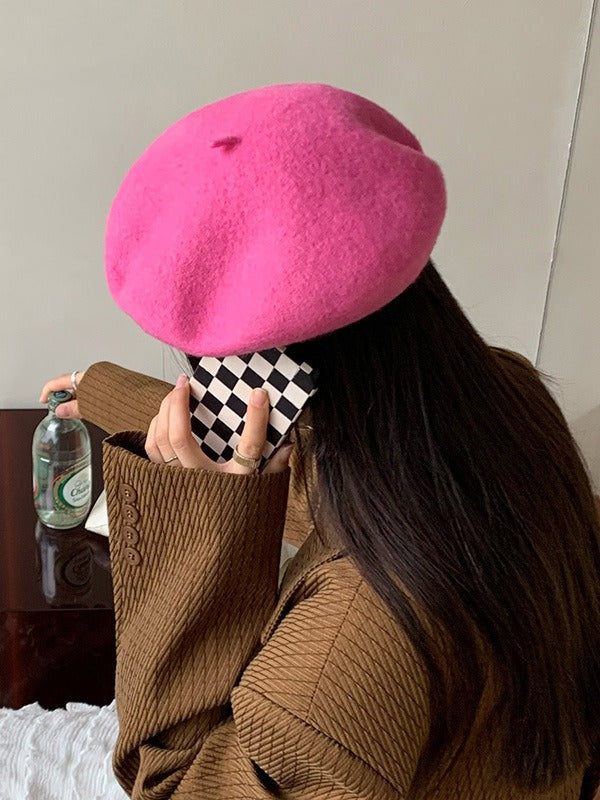 Wool Beret - Retro Candy Colored Harajuku Painter Hat