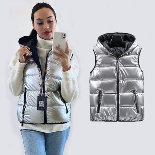 Harajuku Style Women's Winter Hooded Vest - Bright Colors