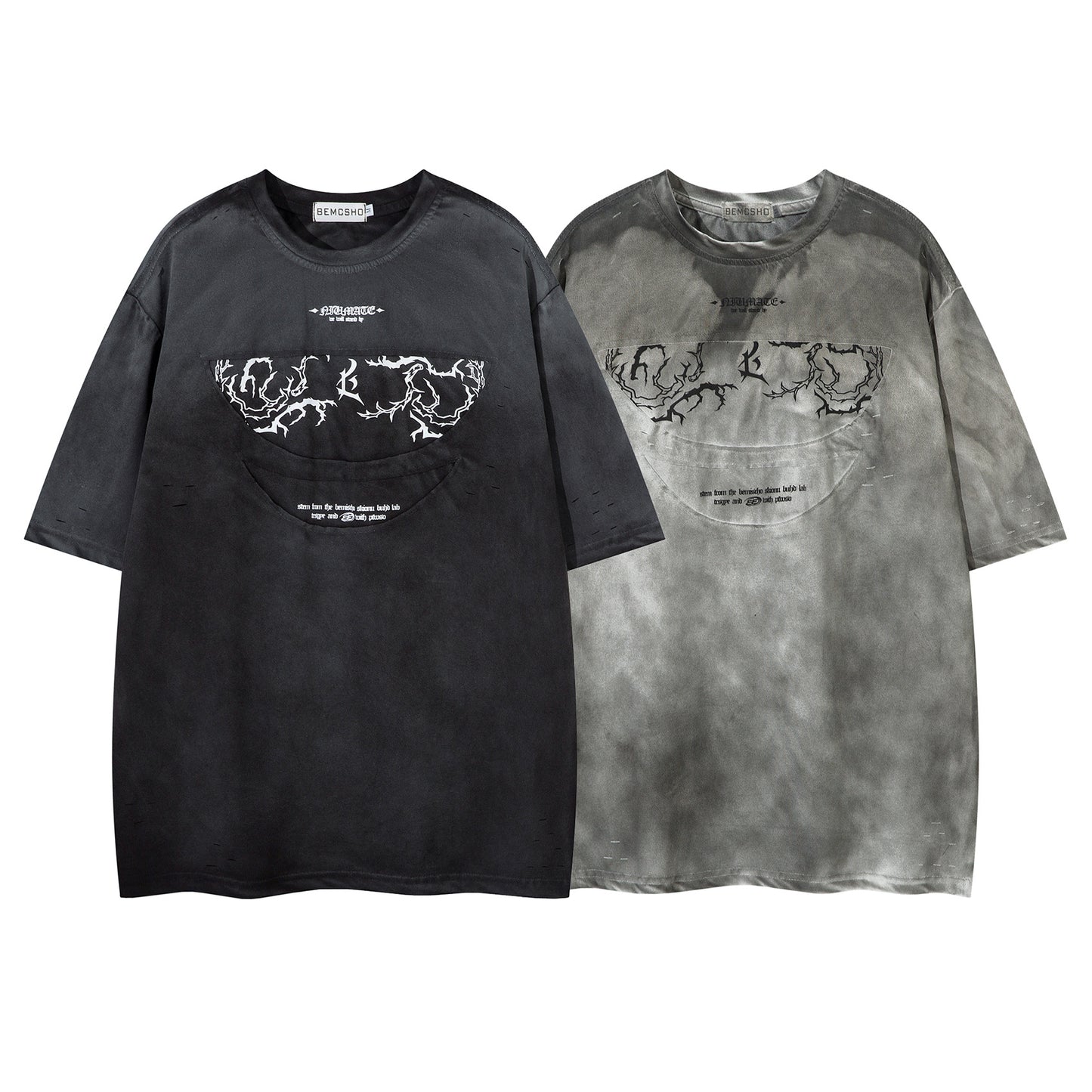 Harajuku Style Lightning Print Short Sleeved T-Shirt