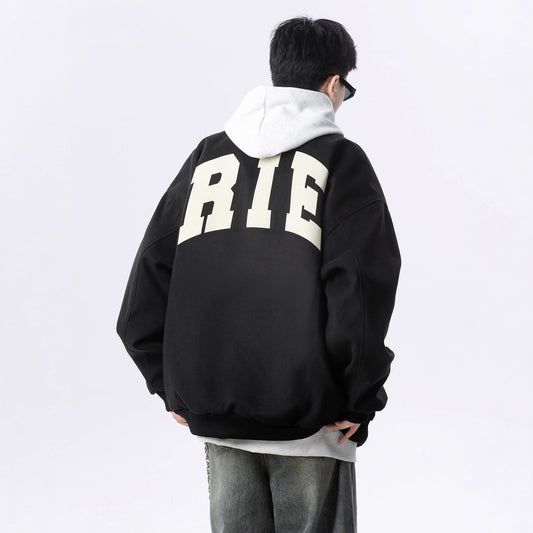 Letter Print Jacket - Casual Sports Jacket