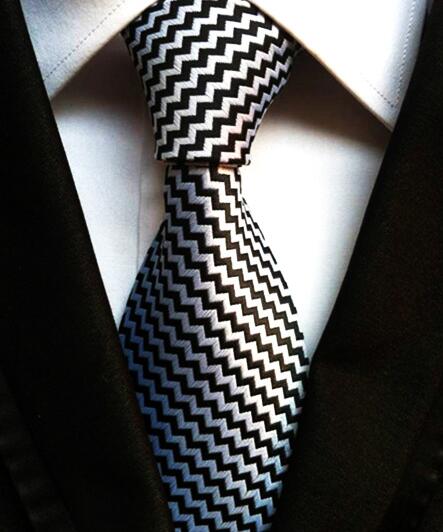 Classic Yellow & Navy Blue Striped Silk Tie