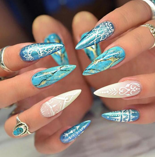 500pcs Ballerina Long Coffin Shape Press-On Nails