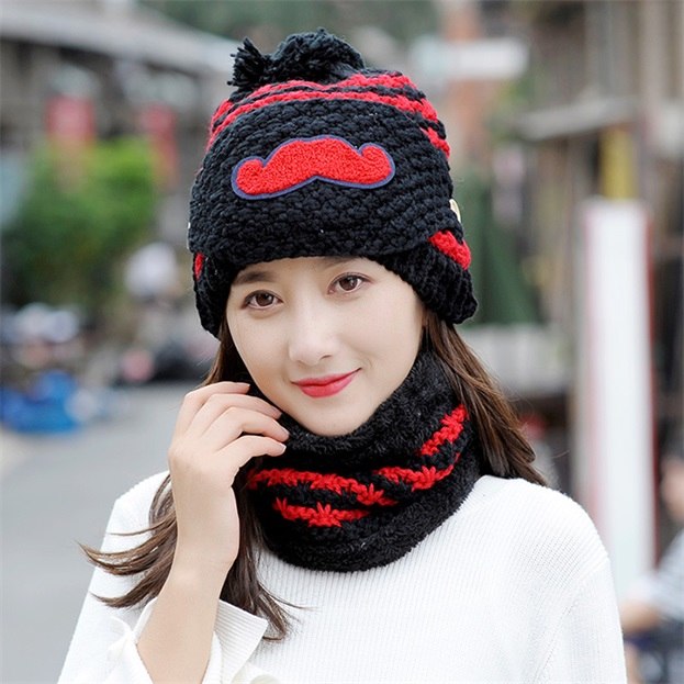 Striped Knitted Hat Beanies