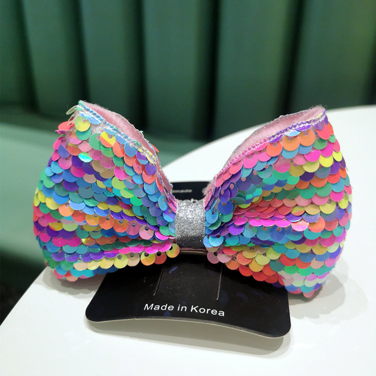 Japanese Style Children's Hair Accessories  Sequins Three-Dimensional Bow Edge Clip Hairpin