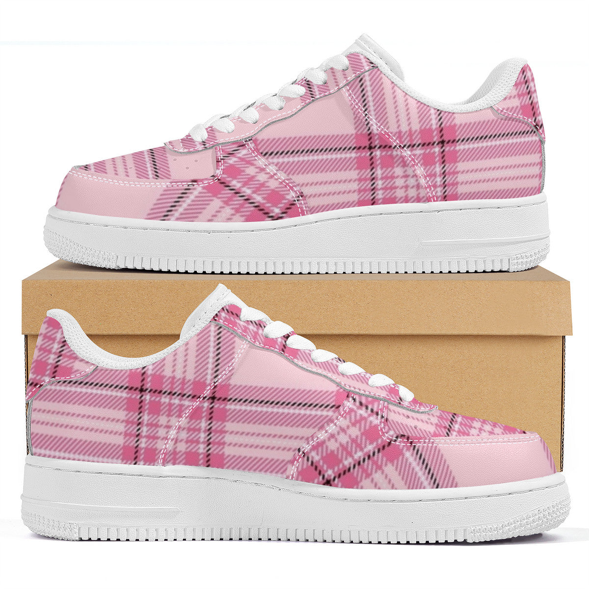 Pink Plaid Harajuku Low Top Unisex Sneaker