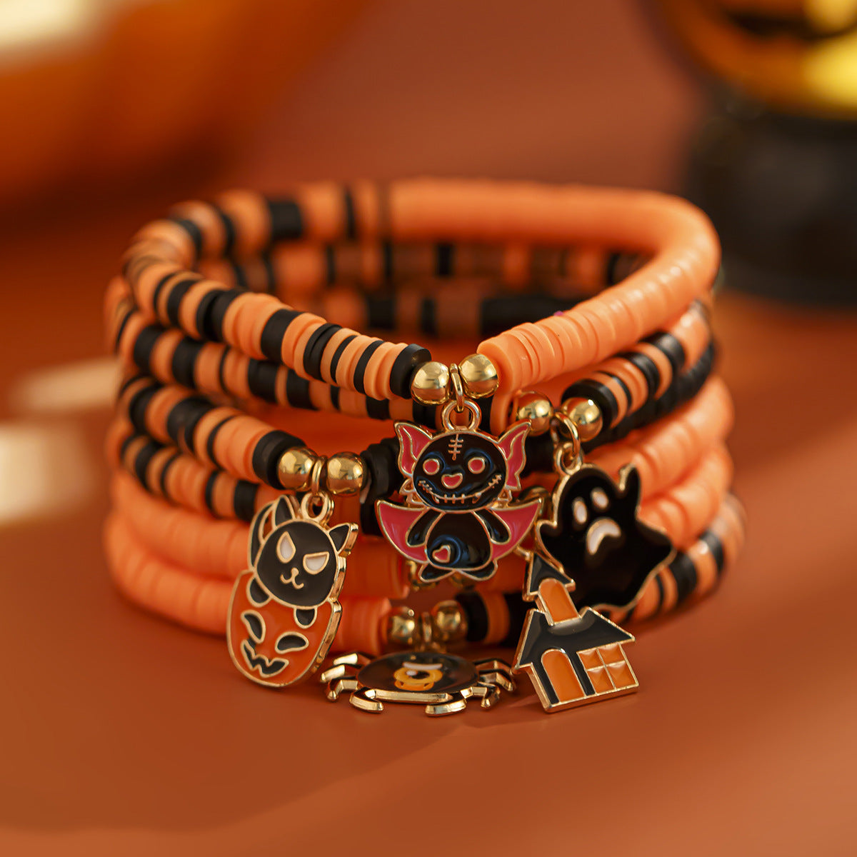 Gothic Pumpkin Charm Bracelet - Harajuku Style