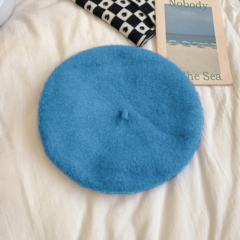 Retro Candy Colored Wool Beret - Harajuku Style