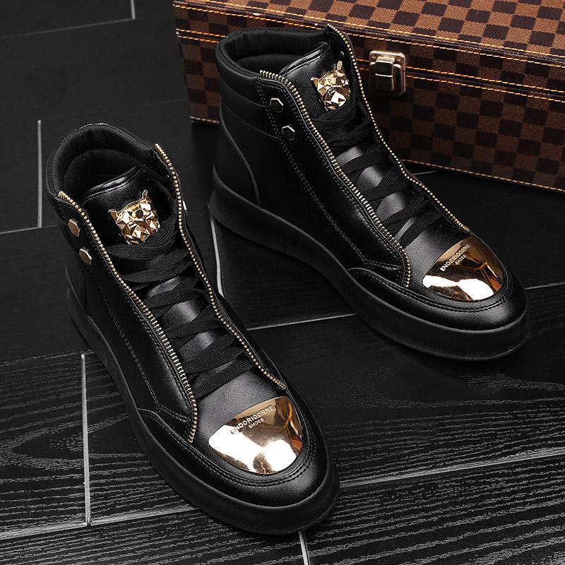 Men's High-Top Casual Leather Boots