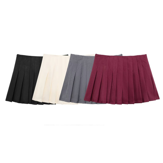 Playful Multi-Colored Pleated Short Skirt