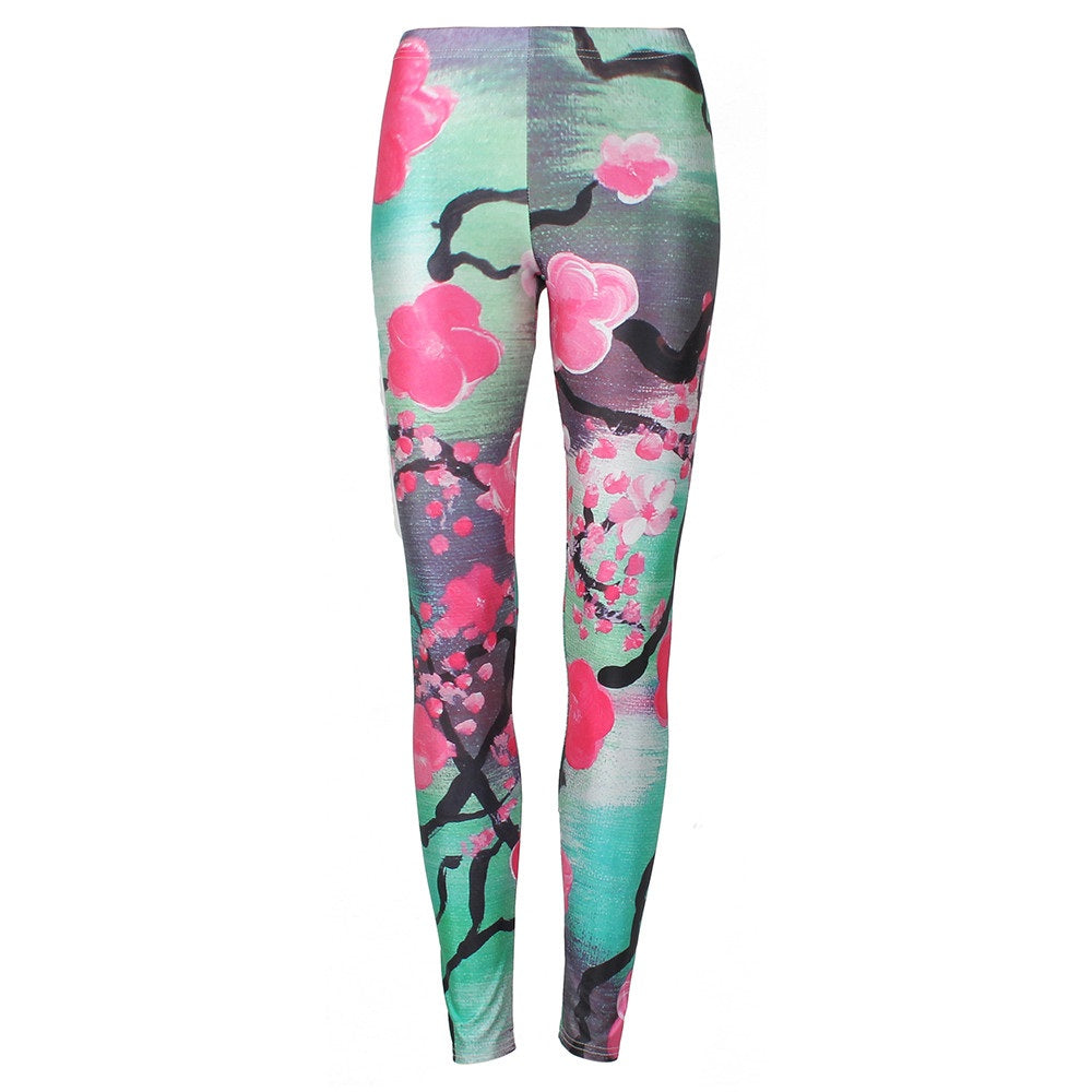 Pink Plum Blossom Leggings