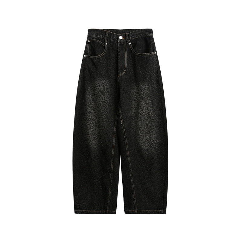 Leopard Print Casual Jeans for Men and Women
