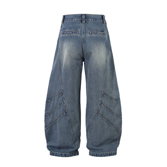 Playful Wash Wide Leg Loose Jeans