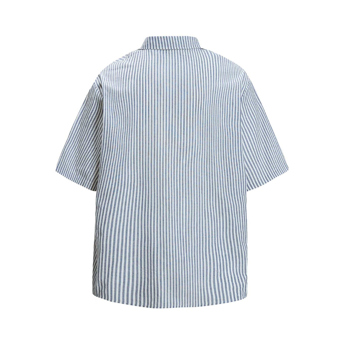 Western Denim Printed Short-Sleeved Shirt — Harajuku Street Style Japan