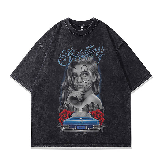 Harajuku Street Gang Print Tee - Retro Casual Short Sleeve T-Shirt