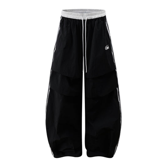 Harajuku Style Color Block Wide-Leg Trousers for Men