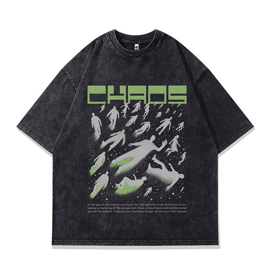Vintage Harajuku Style Pure Cotton T-Shirt for Men