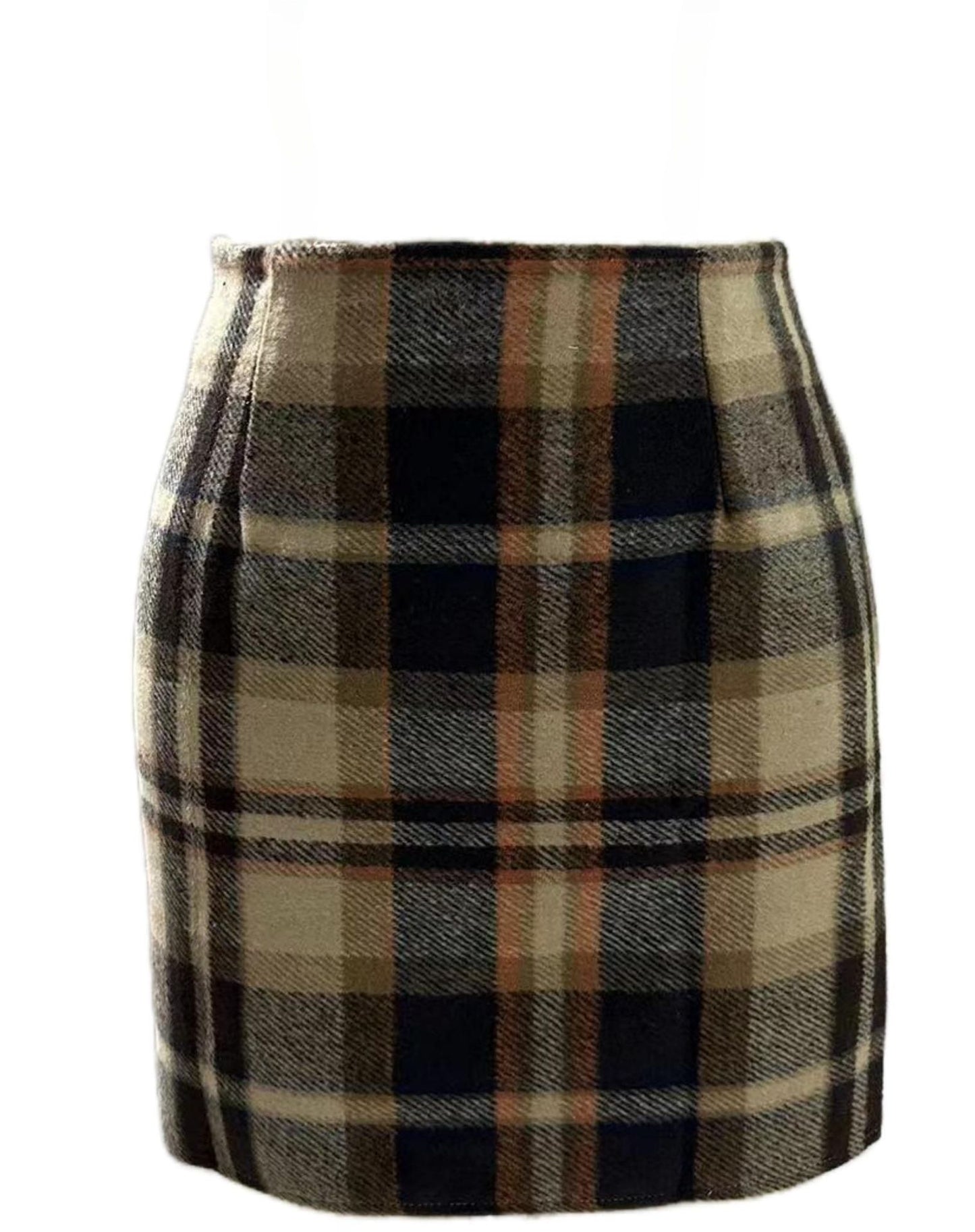 Women's High Waisted Plaid Pencil Skirt - Harajuku Style