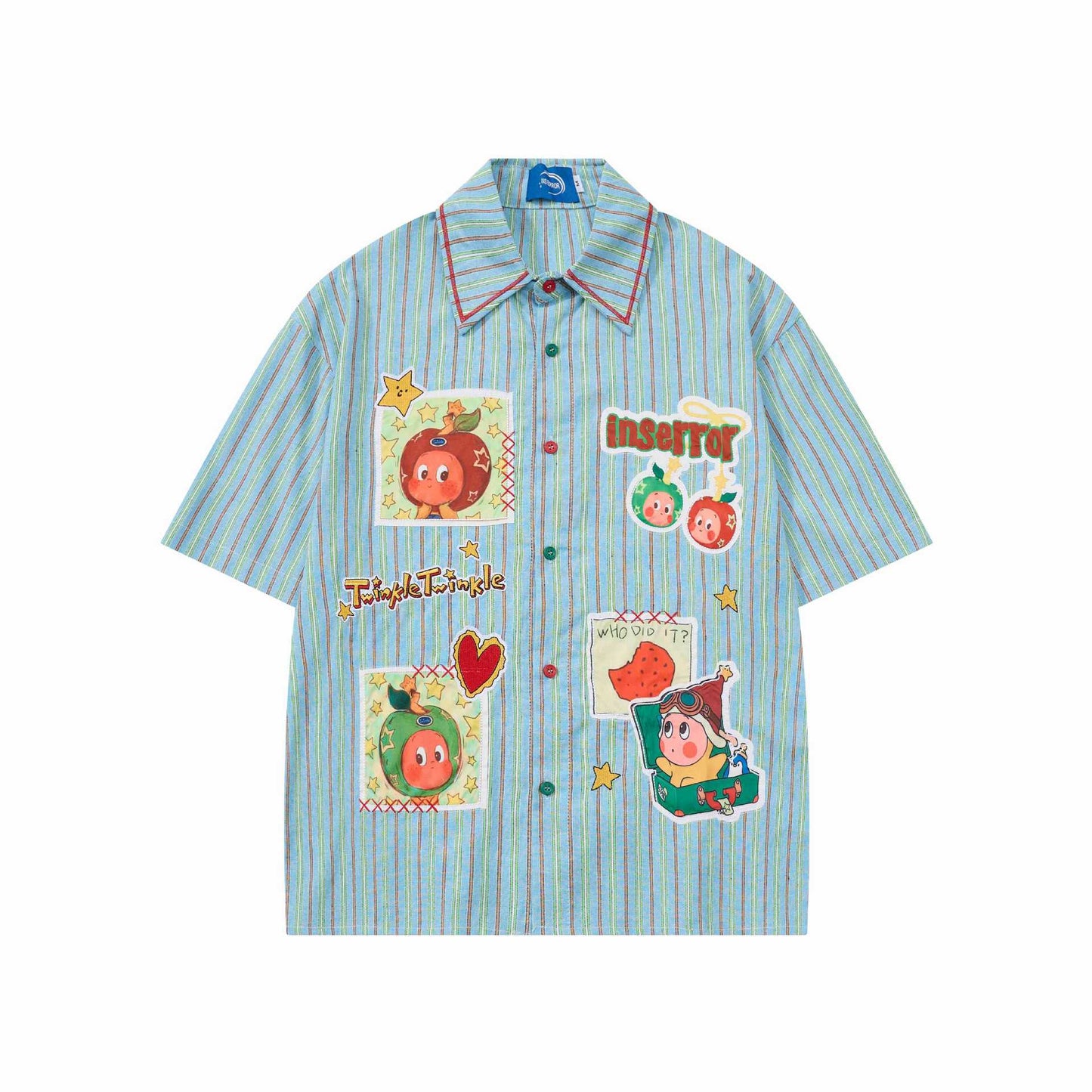 Apple Doll Embroidered Short Sleeve — Harajuku Street Style Tee