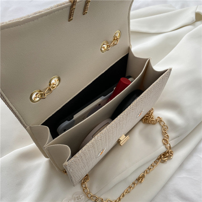 Korean Lace Flower Woven Summer Bag - Versatile Chain Messenger